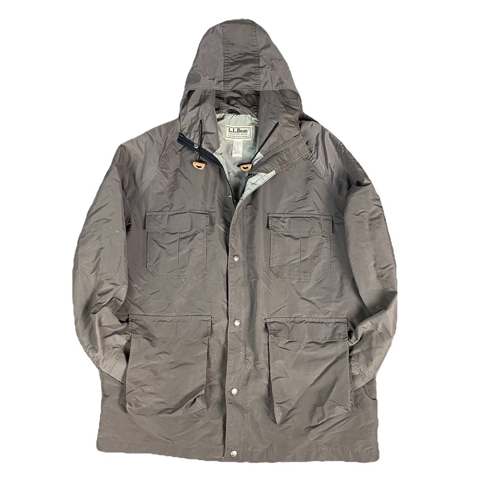 VTG LL Bean Baxter State Parka Coat 80s Men XL Gray Nylon Outdoors Hiking USA